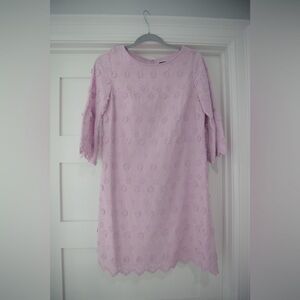 Ann Taylor Light Purple Floral Appliqué Dress